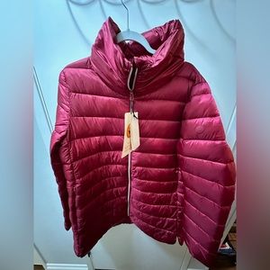 NWT Save the Ducks Irisy Zipper Jacket Women’s Size 5/2XL Maroon